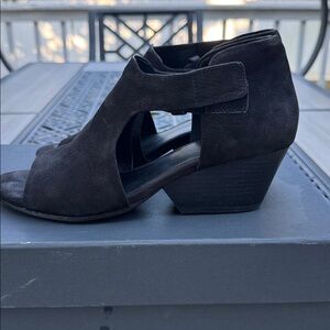 Eileen Fisher Black Nubuck Sandals